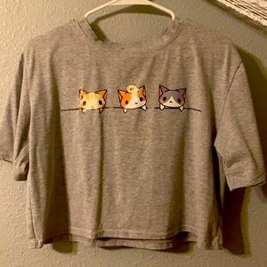 Shein size S grey cat shirt